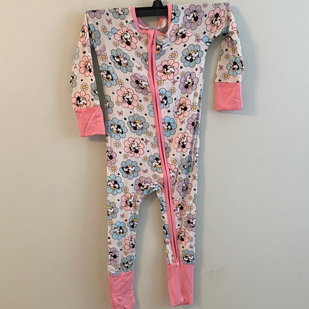 NWOT Miozing Floral Bamboo Kids Pajama - Pink and Gray